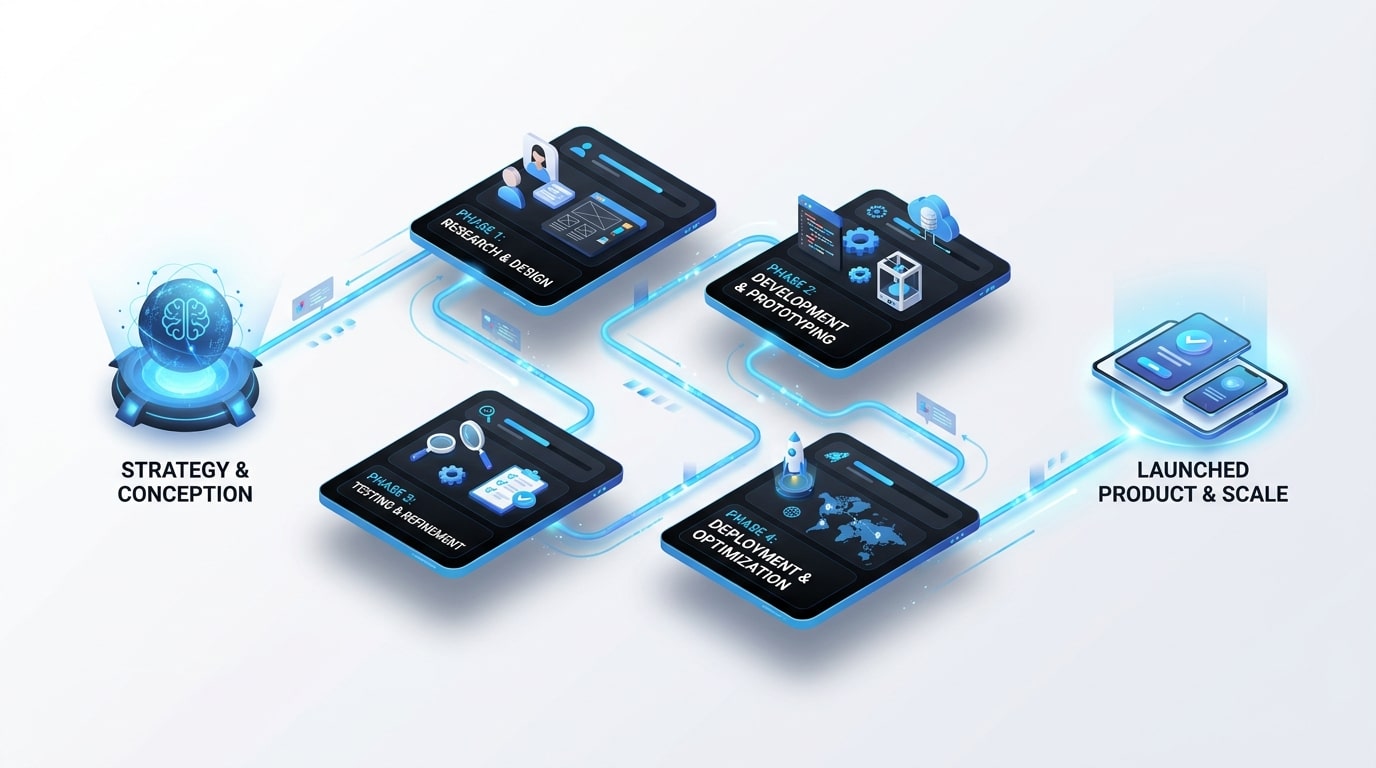 Primary stages in the software product development lifecycle