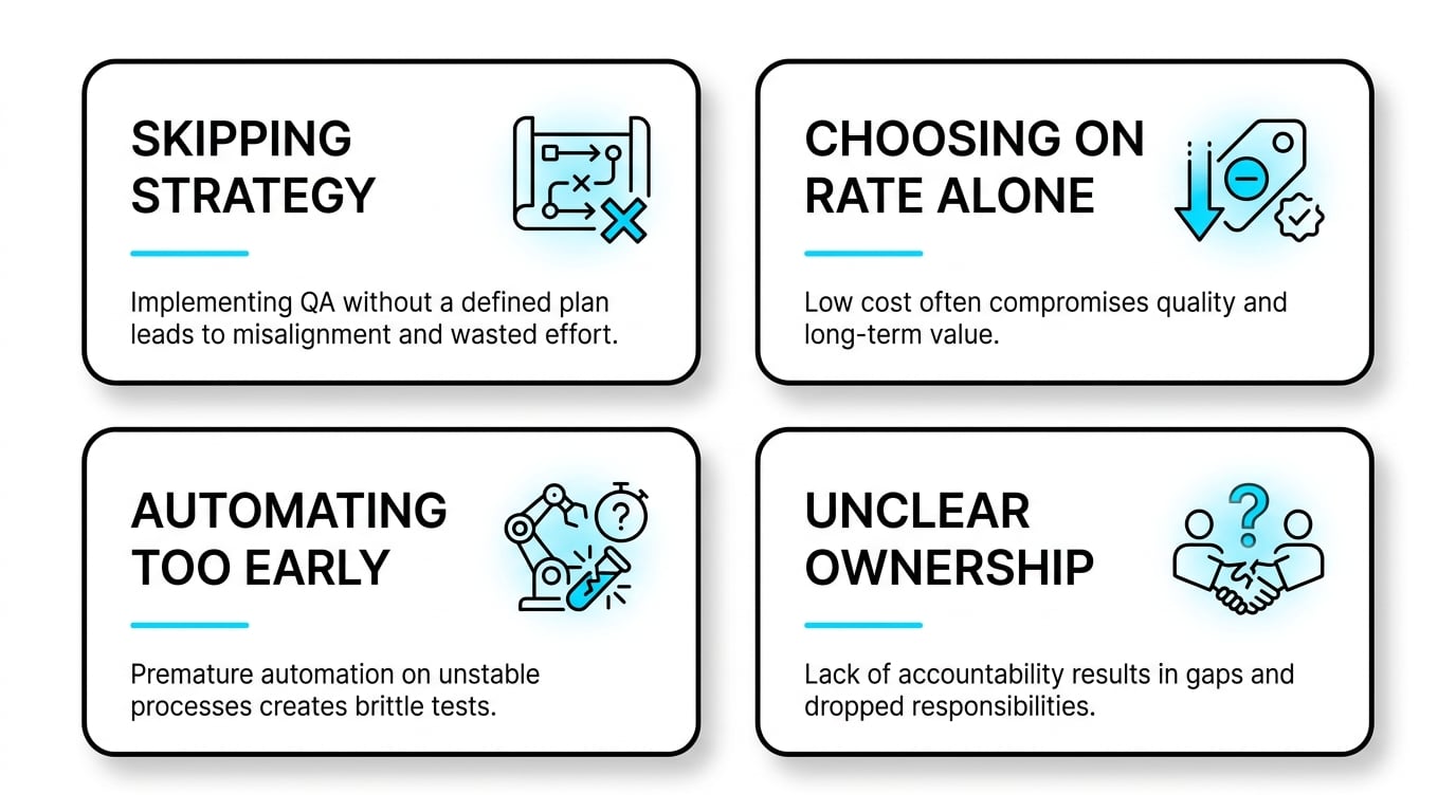 Timeline showing the right moments to introduce QA across the software development lifecycle